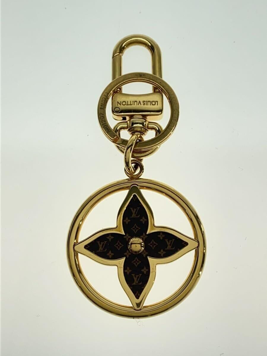 LOUIS VUITTON Puzzle Flower Monogram Key Ring Bag Charm Gold LOUIS VUITTON Puzzle Flower Monogram Key Ring Bag Charm Gold