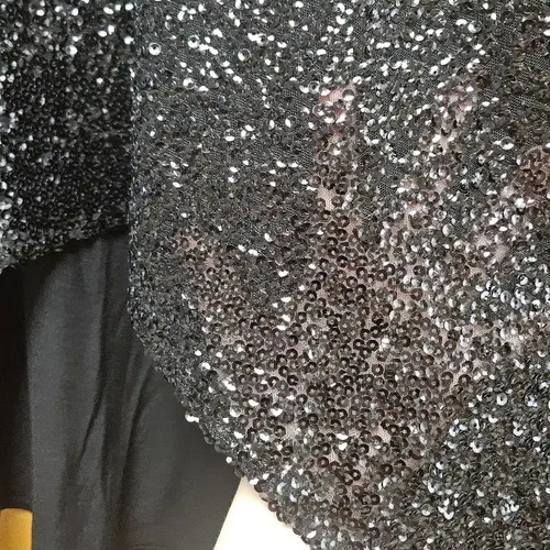 Black Sequin Asymmetrical Blouse Official