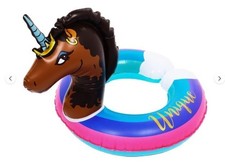 Afro Unicorn 22" Diameter Split Ring Kids Swimming Pool Float - New