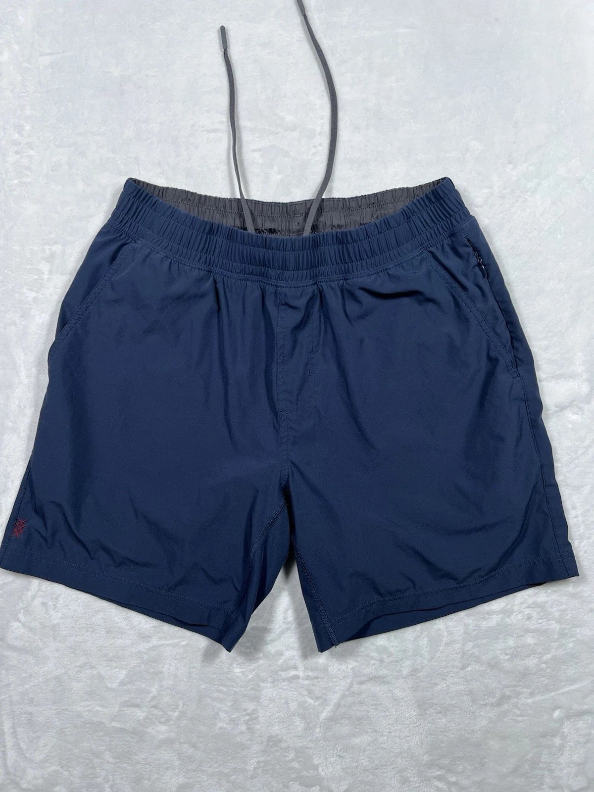 Rhone Shorts Mens M Elastic Waist Navy Blue Lined Drawstring Gym