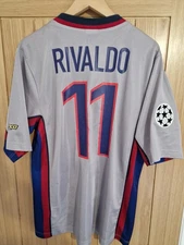ORIGINAL AUTHENTIC Barcelona 1998-1999 Away Football Shirt #Rivaldo