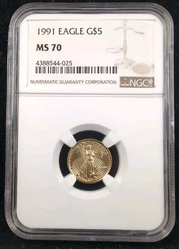 1991 $5 1/10 oz American Gold Eagle NGC MS 70 #7261