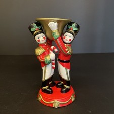 PartyLite TOY  SOLDIER Taper Candle Holder Christmas Decor Ceramic Nutcracker
