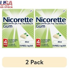 2 Pack Nicotine Gum 4mg Stop Smoking Aid Fresh Mint 170 Count Chewing Gum New