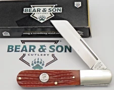 BEAR & SON USA Large Barlow Knife Jigged Bone Carbon Steel - NEW with Box