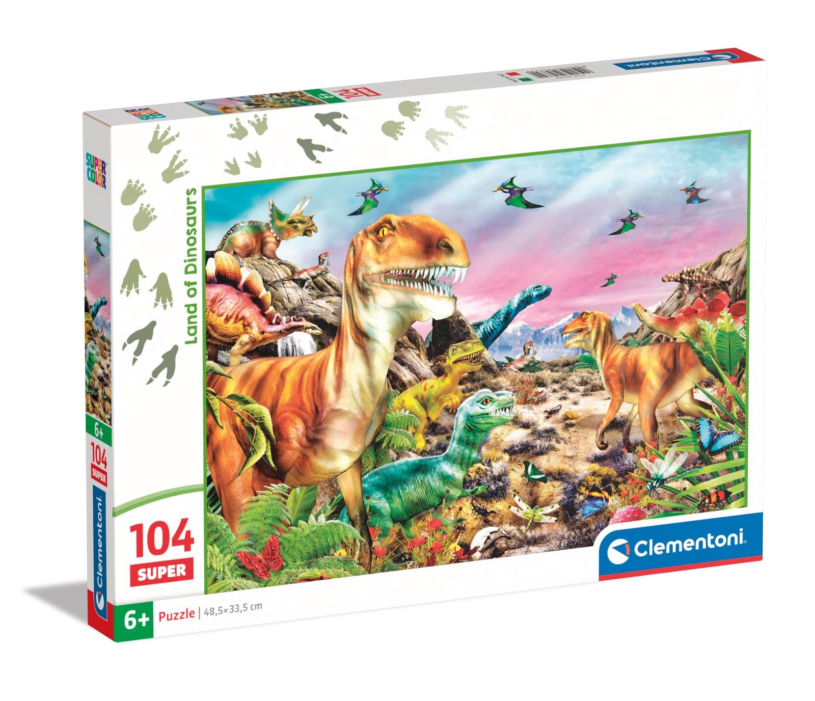 Clementoni Dinosaurier Kinder Puzzle 104 Teile - Dinosaurier Puzzle 37,9 x 26,9