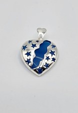 HAN Sterling Silver Blue Resin Stars Heart Pe...