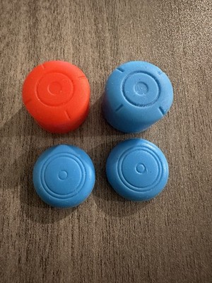 4 Piece Silicone Thumb Grip Caps for Nintendo Switch/Lite/OLED Red & Blue Neon
