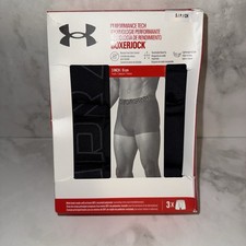 Under Armour Men  s S Small Boxerjock Boxer Briefs Trunks 3  / 8 cm 3-Pack Black