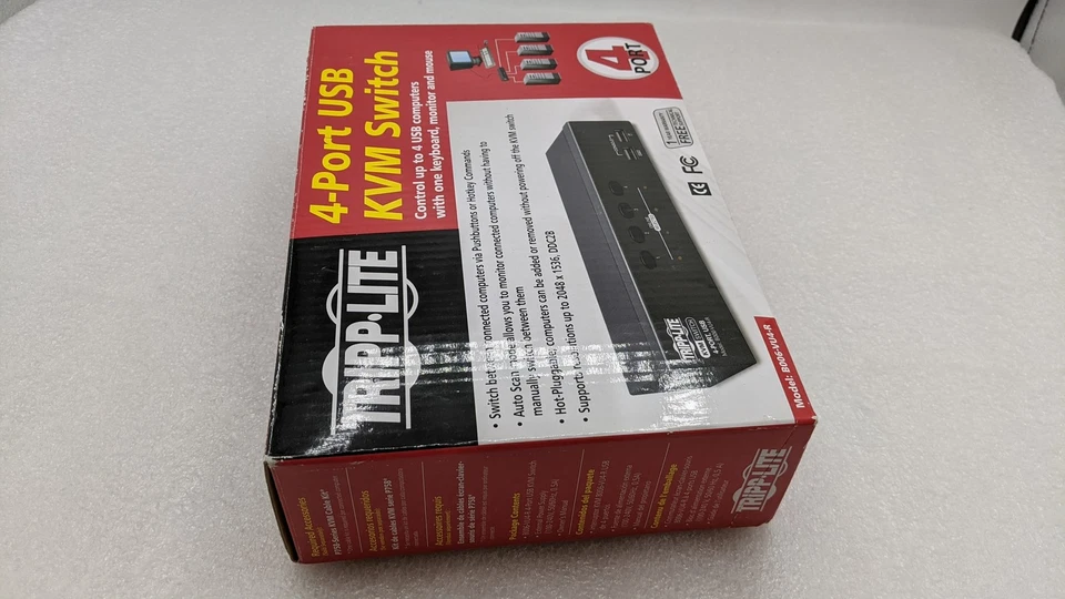 Tripp Lite 4-Ports External Desktop KVM switch VGA/USB w/ PSU (B006-VU4-R) - Image 2 of 4