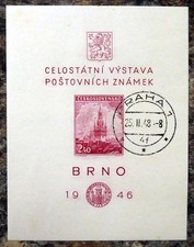 CZECHOSLOVAKIA 1946 M/Sheet with Prague Cancel Used GW811