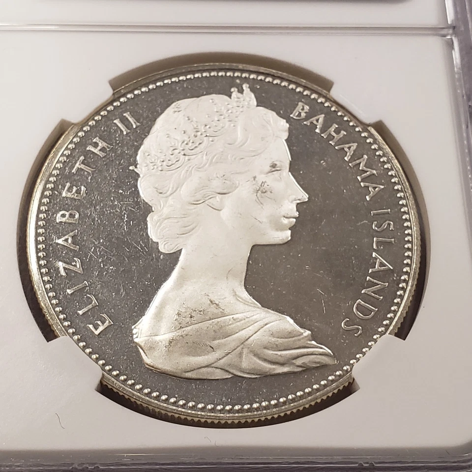 1970 $2 Bahamas .925 Silver .8862 oz ASW - NGC PF 63 Ultra Cameo - KM9 - Q2722 - Image 4 of 4