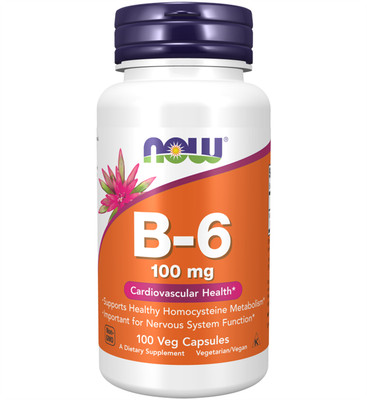 Now Foods Vitamin B-6 Pyridoxine 100mg 100 VCaps