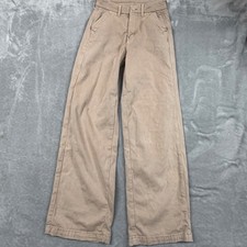 VTG Y2K American Eagle Khaki Tan Wide Leg Stretch Womens Size 00 26x30 Pants