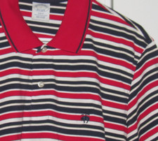 BROOKS BROTHERS Men's Large Performance Polo Shirt Red White Blue Logo SLIM Fit