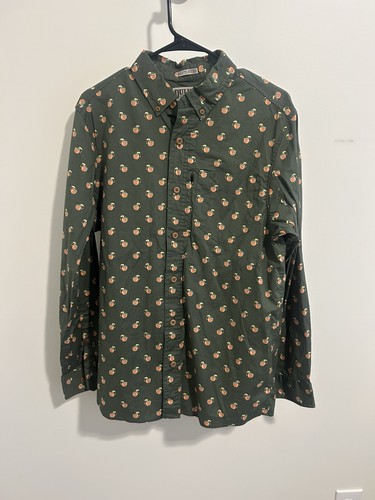 Duluth Trading Co Untucked Green Moscow Mule Print Shirt Size Medium