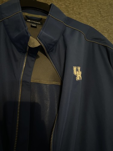 Kentucky Wildcats Jacket Mens 4XL Blue NCAA Basketball Cutter & Buck Windbreaker - Picture 4 of 13