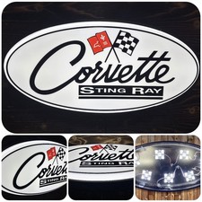 Corvette Sting Ray 32 Backlit Led Oval Sign Corvette Sting Ray 32 Backlit Led Oval Sign