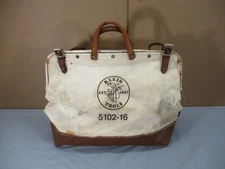 Vintage Klein Tools Bag 5102-16 Heavy Canvas Leather Lineman Storage Tote