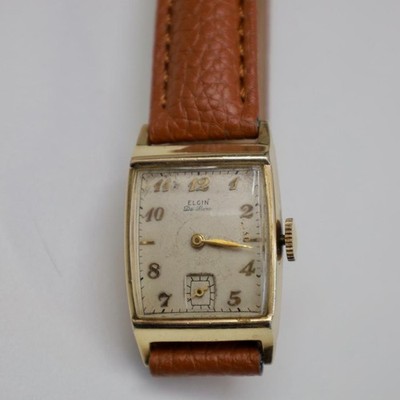 ELGIN Deluxe 10K GF Handaufzug Uhr Vintage 1940er quadratisches Gehäuse