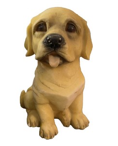 Yellow Labrador / Golden Retriever Dog Figurine / Puppy Statue, Vintage 6" Resin