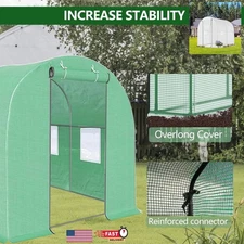 Walk-in Greenhouse Heavy Duty Hot Green House w/ 4 Mesh Windows Reinforced Frame