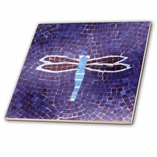 3dRose ct 29706 1 Dragonfly on Purple Ceramic Tile, 4-Inch