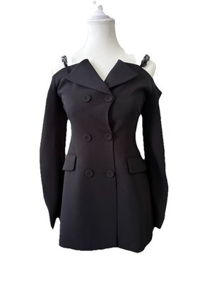 IPEKYOL Long Sleeve Blazer Elegant Retro 50s Party Minidress US4