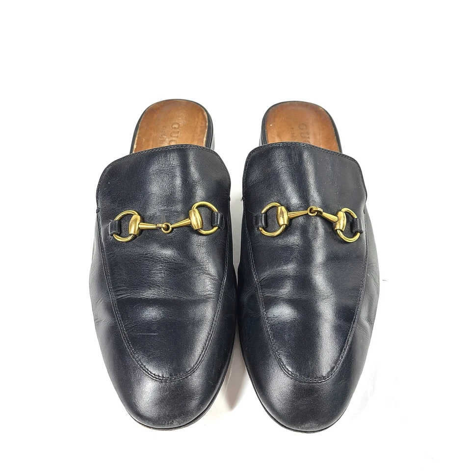 Gucci Men's Princetown Leather Mules Slippers Black Sz 44 / 10.5 US READ - Image 2 of 4