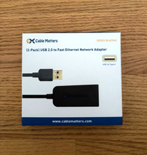 Cable Matters USB 2.0 to Fast Ethernet Network Adapter Pack of 2 - NEW IN BOX