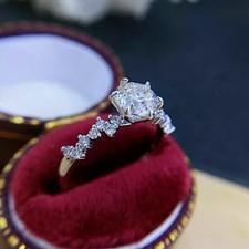 2Ct Round Cut Lab Created Diamond Wedding Engagement Ring 14k White Gold Plated