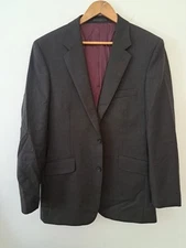 TM Lewin Charcoal Grey Suit UK 38 Wool 3 Piece London Jermyn Street Formal 