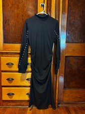 SHEIN High-Neck Maxi Dress with Long Sleeves w/ Pearls Size XL Brand New