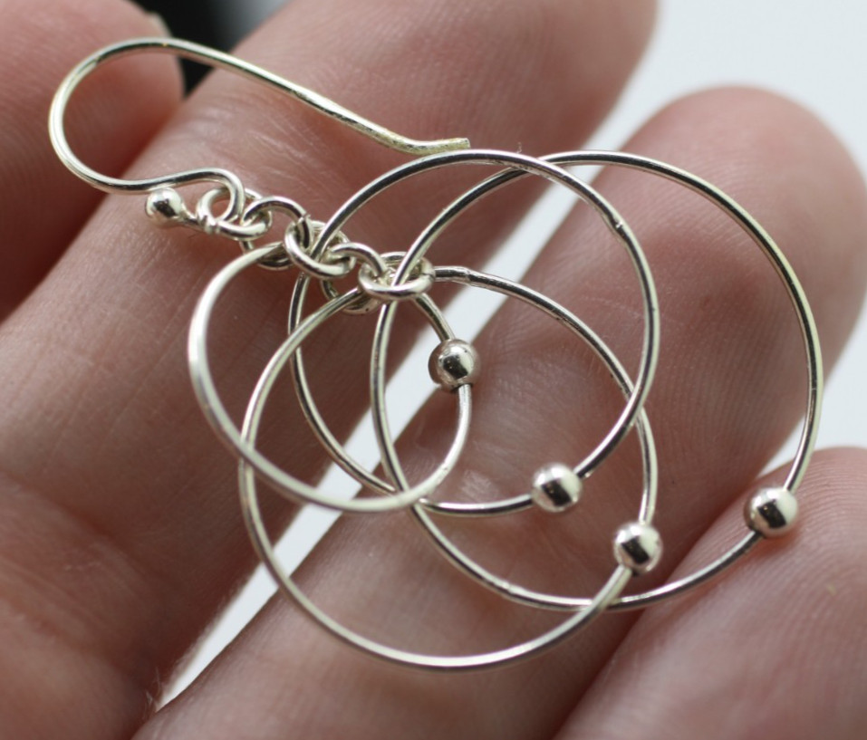 IBB sterling silver 925 interlocking circles swir… - image 3