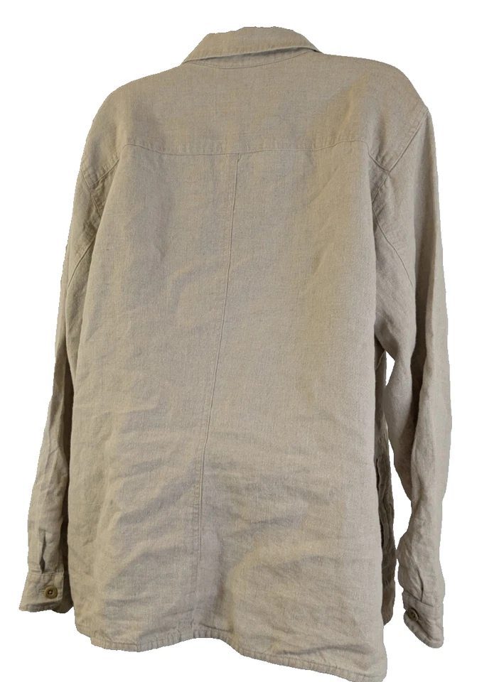 Orvis, Chaqueta de lino para mujer, beige, talla XL Foto 2 de 3