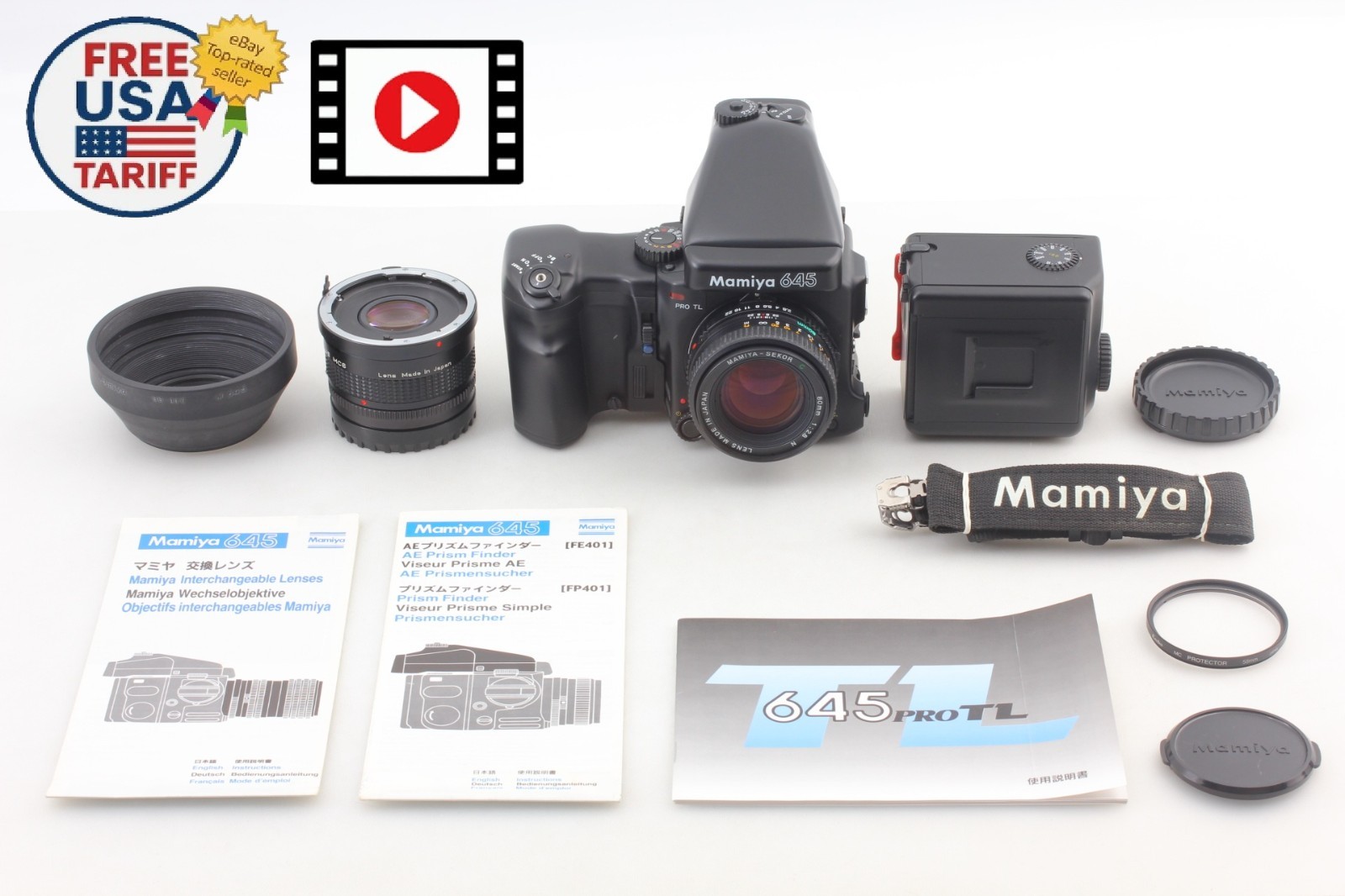 Mamiya 645 Pro vintage camera equipment - eBay listing photo 3