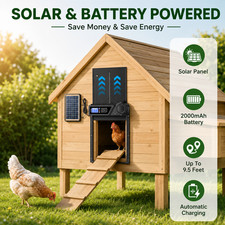Solar Automatic Chicken Coop Door with LCD Display Timer  Light Sensor Control
