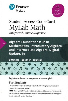 MYLAB MATH ACCESS CODE for ALGEBRA Fundations: Basic Mathematics, Introductory A