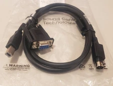 Sound Control Technologies RCC-H039-1.0M, 6-Pin Mini-Din  to USB-B to DB9-F
