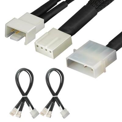 4 Pin Molex to Fan Power Splitter Cable 2Pack, for 4 Pin PWM Computer Case Co...