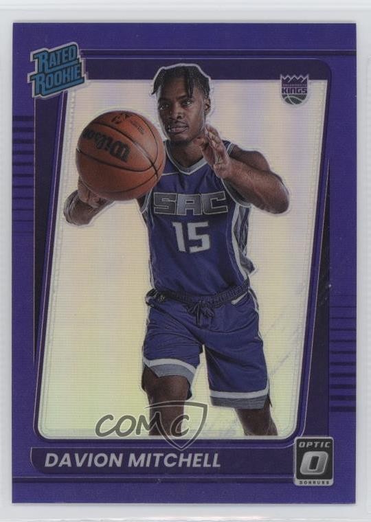2021-22 Panini Donruss Optic Rated Rookie Purple Prizm Davion Mitchell #155 1d40