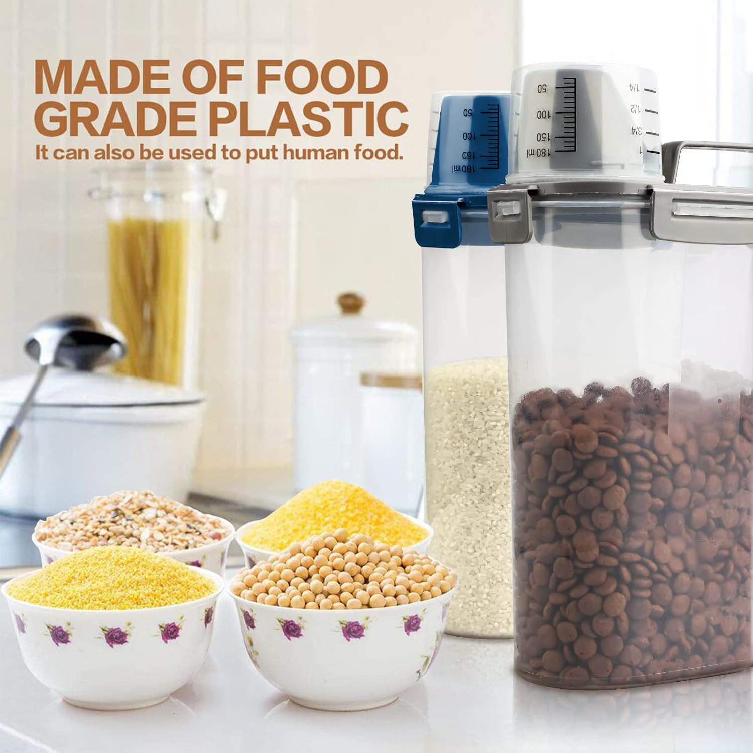 Upgraded Dog Food Storage Container Small, Cat Food Container Airtight, Pet Food