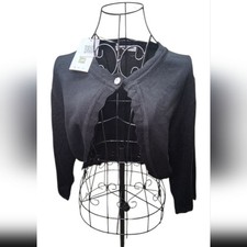 NWT Grace Karin Black Cropped Cardigan