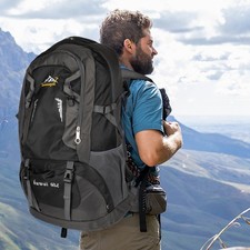 Men's Large Waterproof 60L Backpack Camping Hiking Bags Outdoor Travel Rucksack