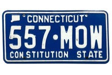 CONNECTICUT LICENSE PLATE 557-MOW EXPIRED