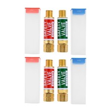 2x Oxygen Acetylene Flashback Arrestors Set Regulator End Standard Red  Green