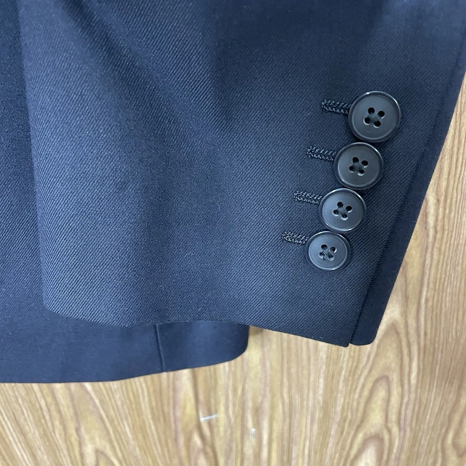 Apt.9 Blazer Jacket Mens 44R Slim Navy Blue Polyester Double Vented Two Buttons - Image 3 of 4