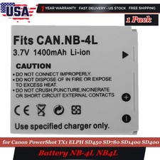 1Pack Battery NB-4L NB4L for Canon PowerShot TX1 ELPH SD450 SD780 SD1400 SD400