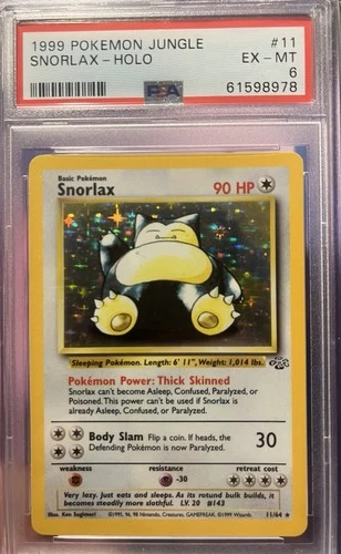 1999 Pokémon Jungle 11/64 Snorlax Holo PSA