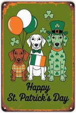 St. Patrick's Day Dogs Happy St. Patrick's Day VintageTin Metal Signs Home D cor